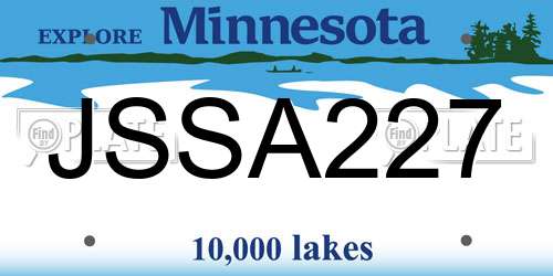 JSSA227 Minnesota License Plate