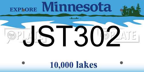 JST302 Minnesota License Plate