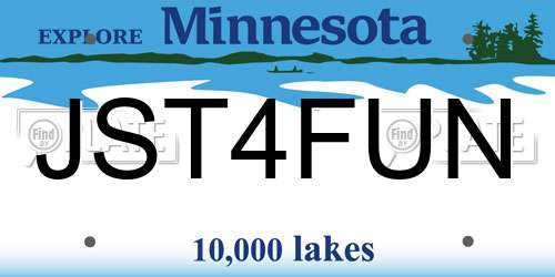 JST4FUN Minnesota License Plate