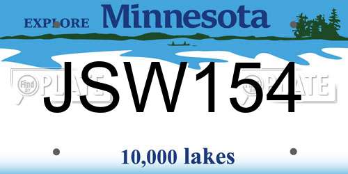 JSW154 Minnesota License Plate