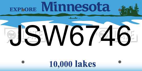 JSW6746 Minnesota License Plate