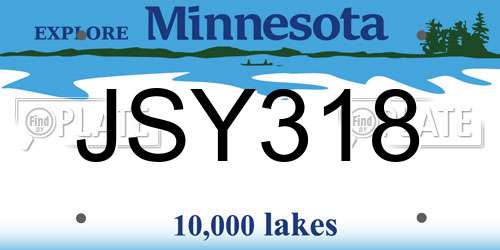 JSY318 Minnesota License Plate