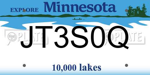 JT3S0Q Minnesota License Plate