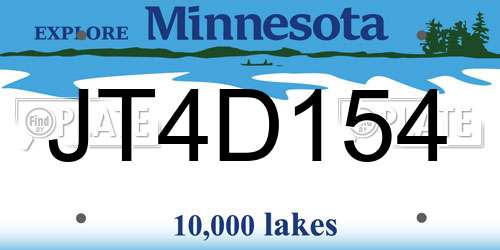 JT4D154 Minnesota License Plate