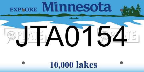 JTA0154 Minnesota License Plate