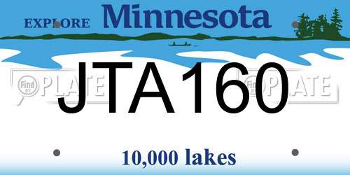 JTA160 Minnesota License Plate