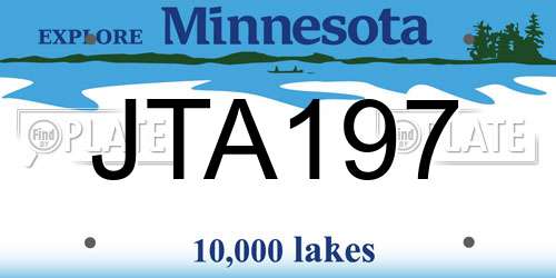JTA197 Minnesota License Plate