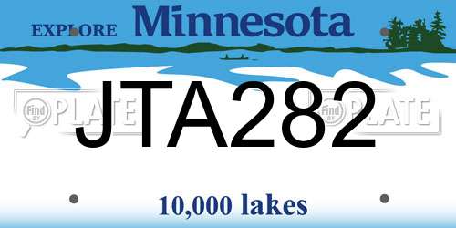 JTA282 Minnesota License Plate
