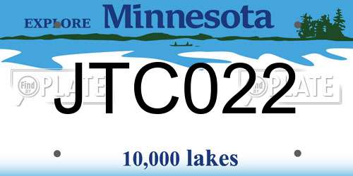 JTC022 Minnesota License Plate