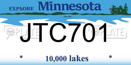 JTC701 Minnesota License Plate