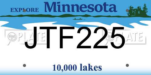 JTF225 Minnesota License Plate