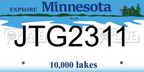JTG2311 Minnesota License Plate