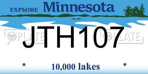 JTH107 Minnesota License Plate