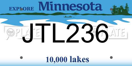 JTL236 Minnesota License Plate