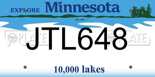 JTL648 Minnesota License Plate
