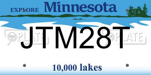 JTM28T Minnesota License Plate