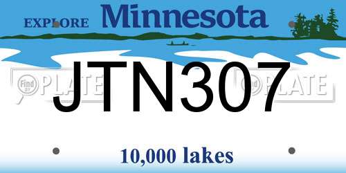 JTN307 Minnesota License Plate