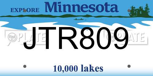 JTR809 Minnesota License Plate