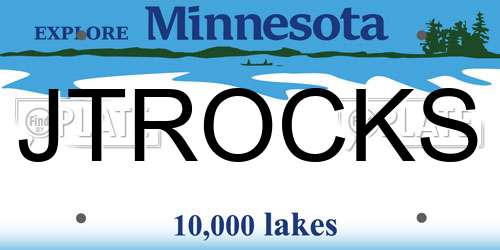 JTROCKS Minnesota License Plate
