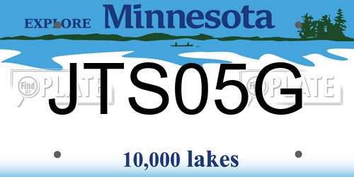 JTS05G Minnesota License Plate