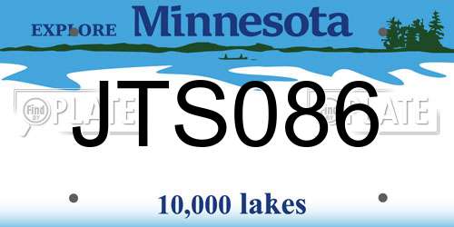 JTS086 Minnesota License Plate