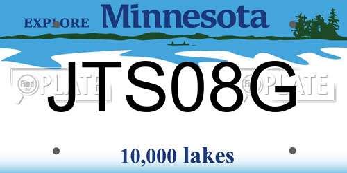 JTS08G Minnesota License Plate