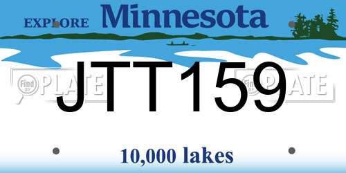 JTT159 Minnesota License Plate