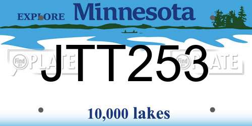 JTT253 Minnesota License Plate