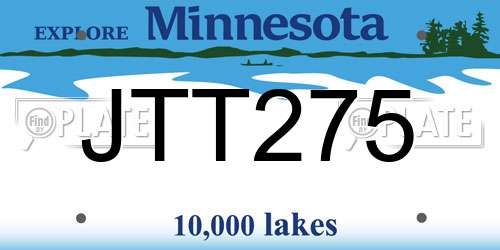 JTT275 Minnesota License Plate