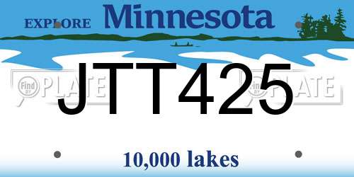 JTT425 Minnesota License Plate