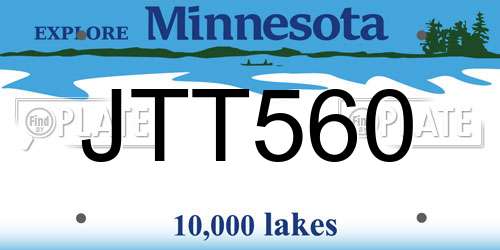 JTT560 Minnesota License Plate