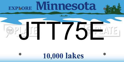 JTT75E Minnesota License Plate