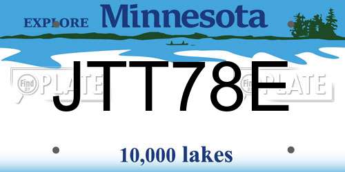 JTT78E Minnesota License Plate