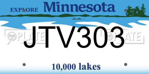 JTV303 Minnesota License Plate