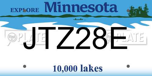 JTZ28E Minnesota License Plate