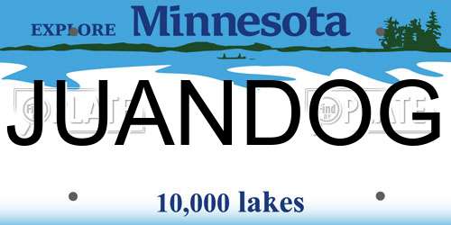 JUANDOG Minnesota License Plate