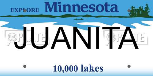JUANITA Minnesota License Plate