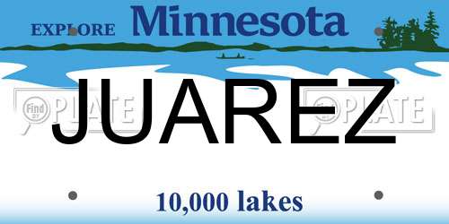 JUAREZ Minnesota License Plate
