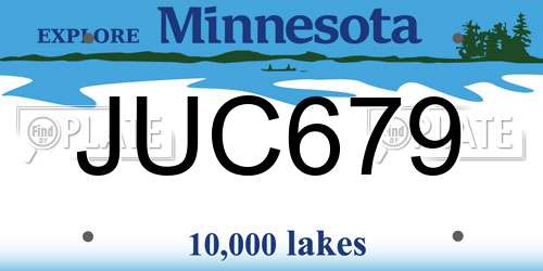 JUC679 Minnesota License Plate