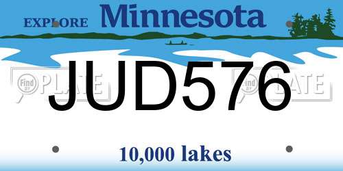 JUD576 Minnesota License Plate
