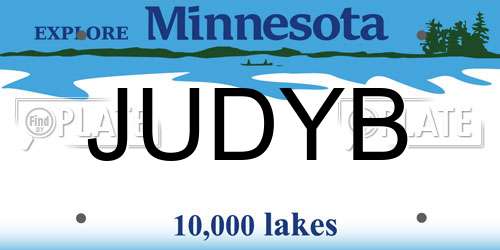 JUDYB Minnesota License Plate