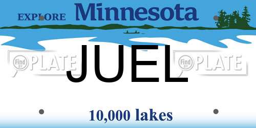 JUEL Minnesota License Plate