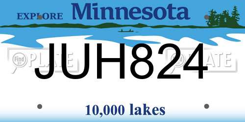 JUH824 Minnesota License Plate