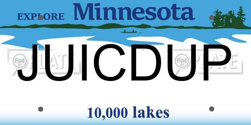 JUICDUP Minnesota License Plate