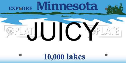 JUICY Minnesota License Plate