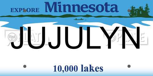 JUJULYN Minnesota License Plate