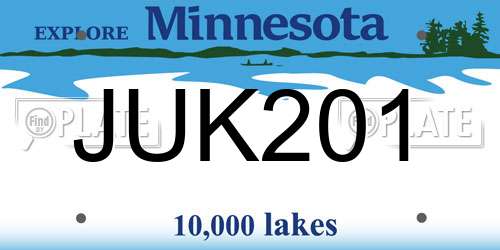 JUK201 Minnesota License Plate