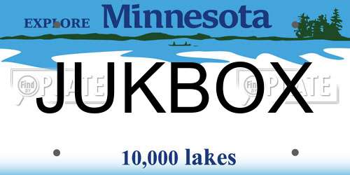 JUKBOX Minnesota License Plate
