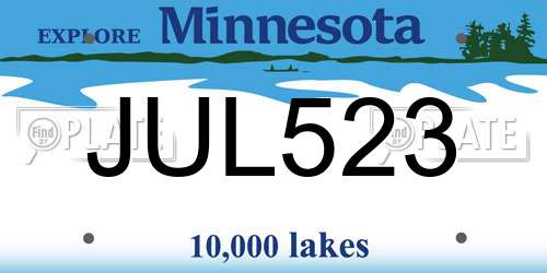 JUL523 Minnesota License Plate