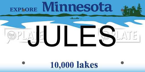 JULES Minnesota License Plate